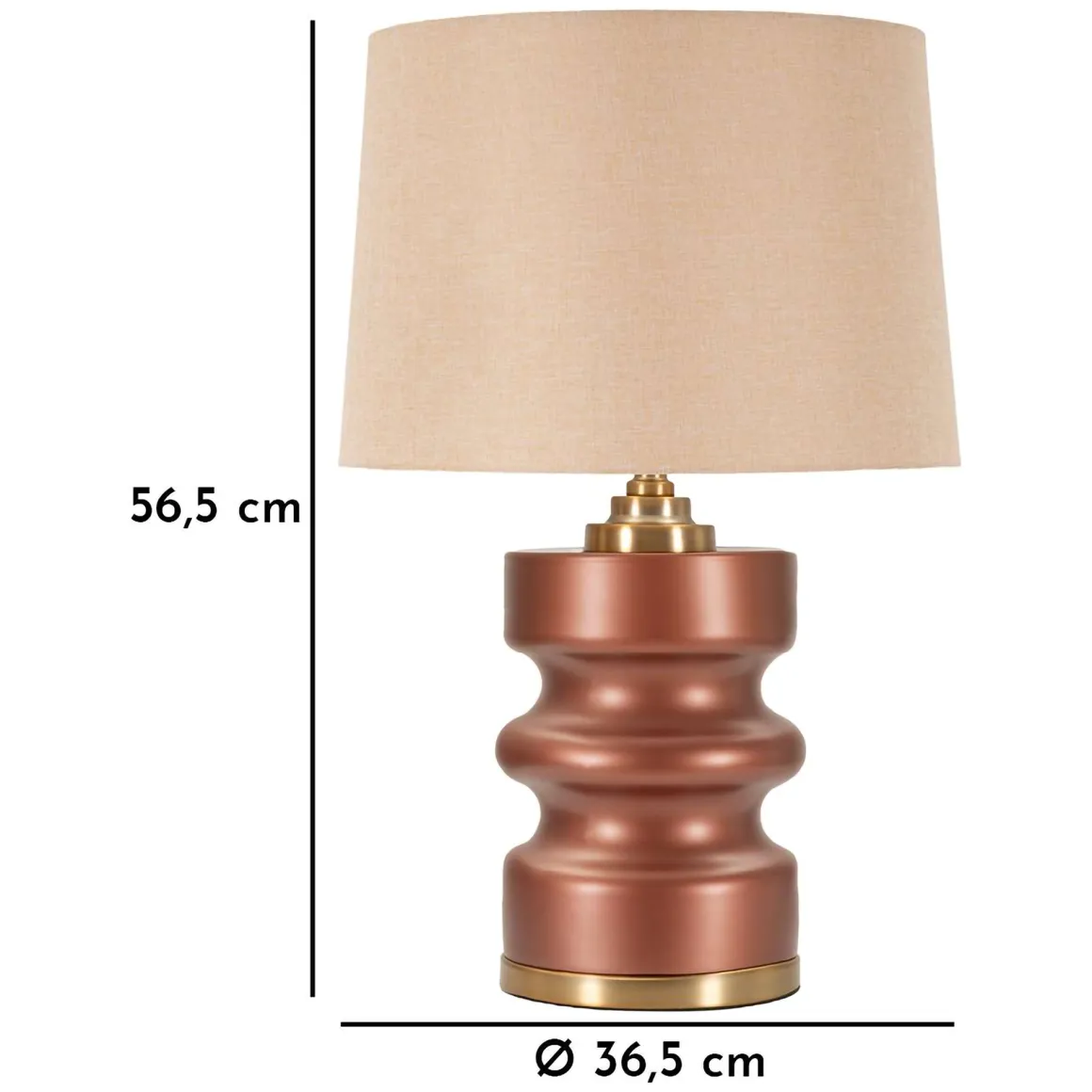 Lampada da Tavolo Rosa Marrone Necessaria 1 Lampadina Attacco e27, Paralume - Toberm