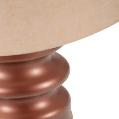 Lampada da Tavolo Rosa Marrone Necessaria 1 Lampadina Attacco e27, Paralume - Toberm