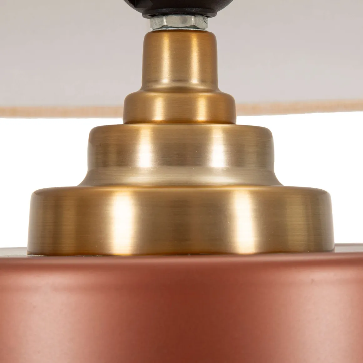 Lampada da Tavolo Rosa Marrone Necessaria 1 Lampadina Attacco e27, Paralume - Toberm