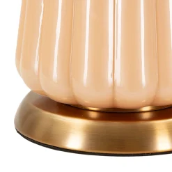 Lampade Da Tavolo > Dmora Lampada da Tavolo Rosa Perlato Bronzo Perlato Necessaria 1 Lampadina Paralume, Attacco e27 - Portre Bronzo Perlato, Rosa Perlato