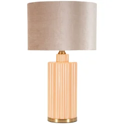 Lampade Da Tavolo > Dmora Lampada da Tavolo Rosa Perlato Rosa Salmone Necessaria 1 Lampadina Paralume, Attacco e27 - Fanoti Rosa Salmone, Rosa Perlato