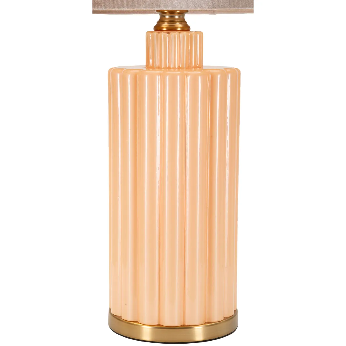 Lampada da Tavolo Rosa Perlato Rosa Salmone Necessaria 1 Lampadina Paralume, Attacco e27 - Dabaparo
