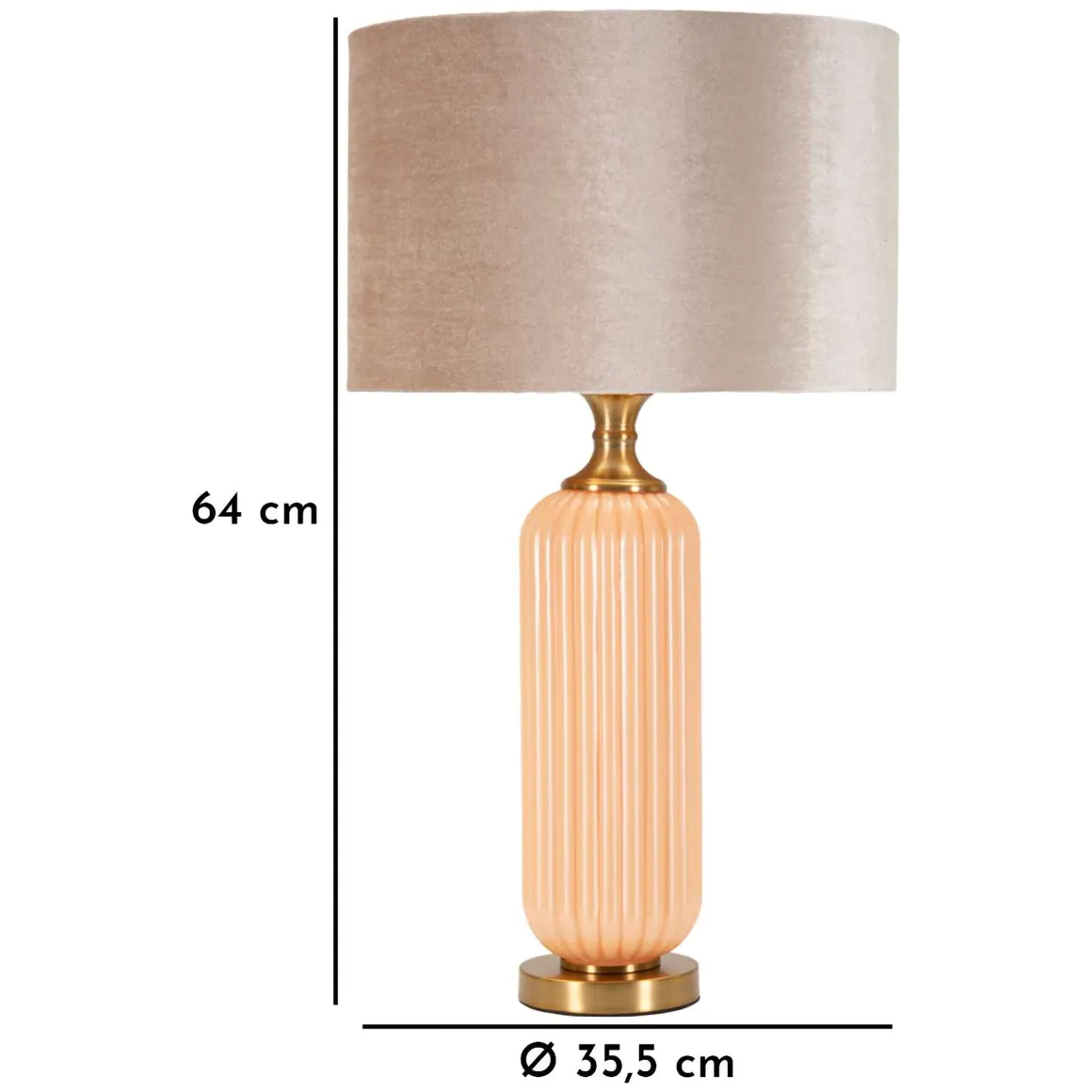 Lampada da Tavolo Rosa Perlato Rosa Salmone Necessaria 1 Lampadina Paralume, Attacco e27 - Fapa