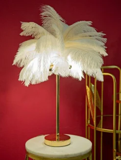 Lampada da tavolo Sinopia, Bianco e Oro, 40x40 h55 cm