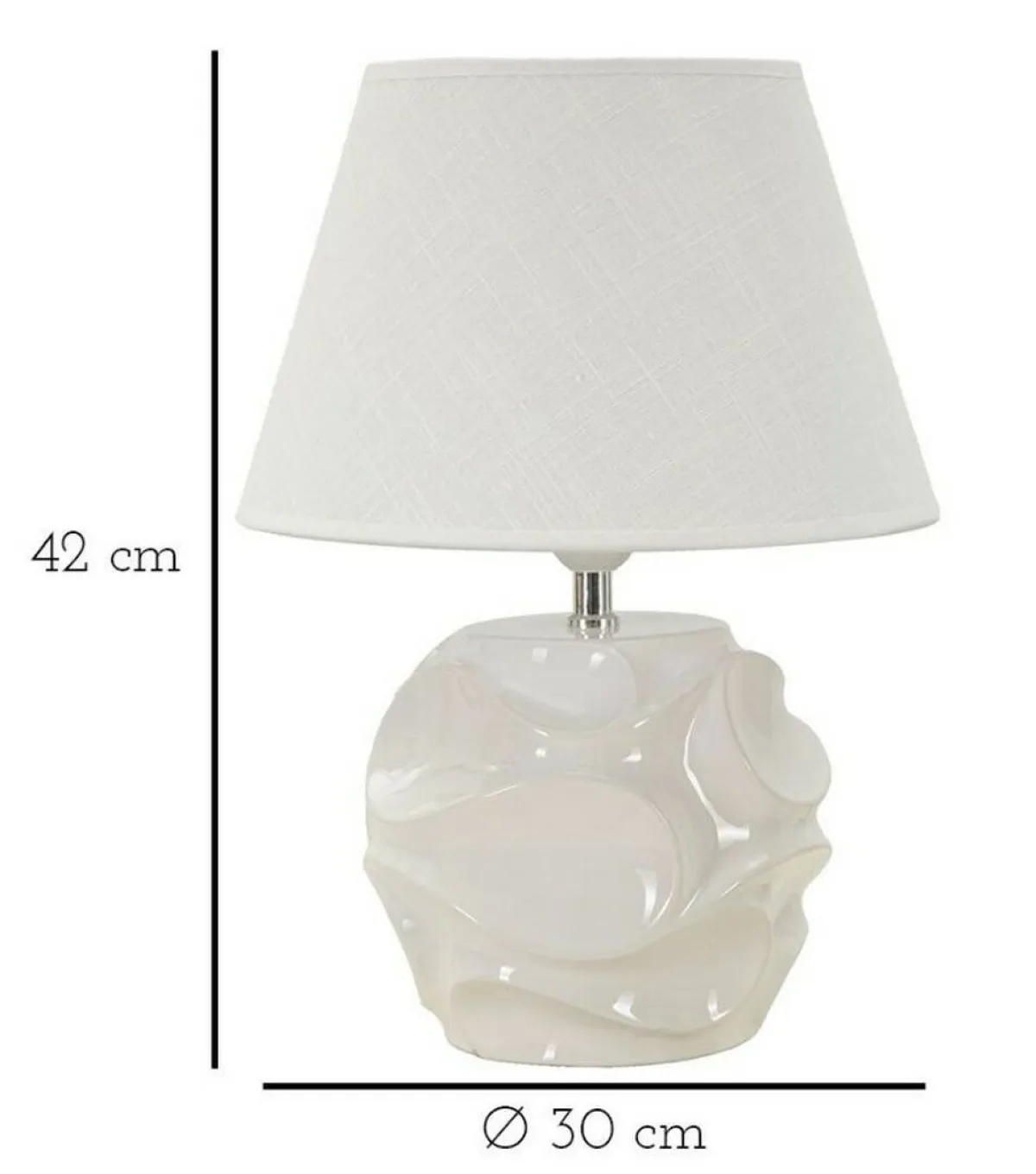 Lampade Da Tavolo > Dmora Lampada da tavolo Stencil, , 30x30 h42 cm Bianco
