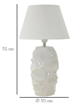 Lampade Da Tavolo > Dmora Lampada da tavolo Stencil, , 45x45 h83 cm Bianco