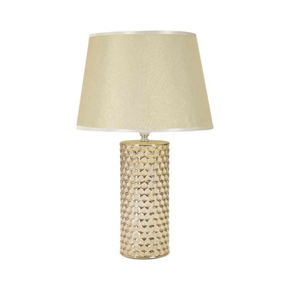 Lampada da tavolo Supreme, Bianco e Oro, 30x30 h48 cm