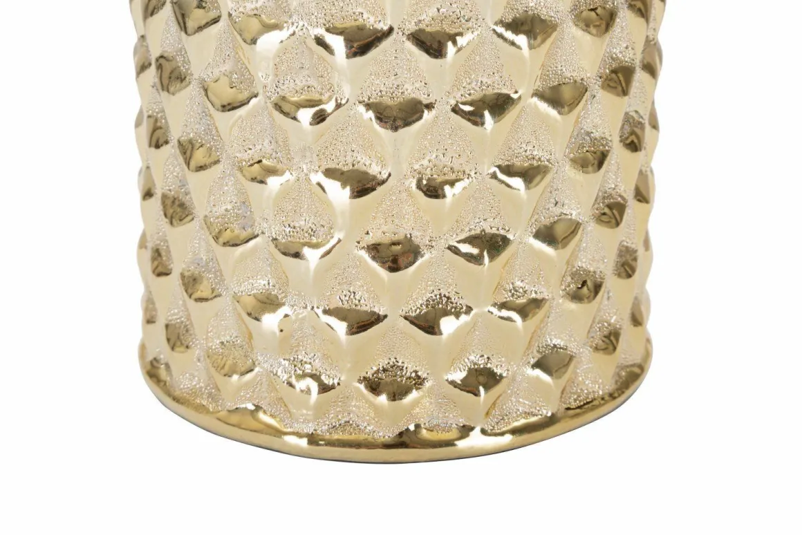 Lampada da tavolo Supreme, Bianco e Oro, 30x30 h48 cm