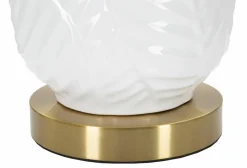 Lampade Da Tavolo > Dmora Lampada da tavolo Trompe, 40x40 h70 cm, Bianco e Oro Oro, Bianco