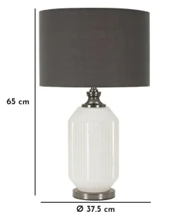 Lampada da tavolo Vidardo, 38x38 h65 cm, Bianco e Grigio