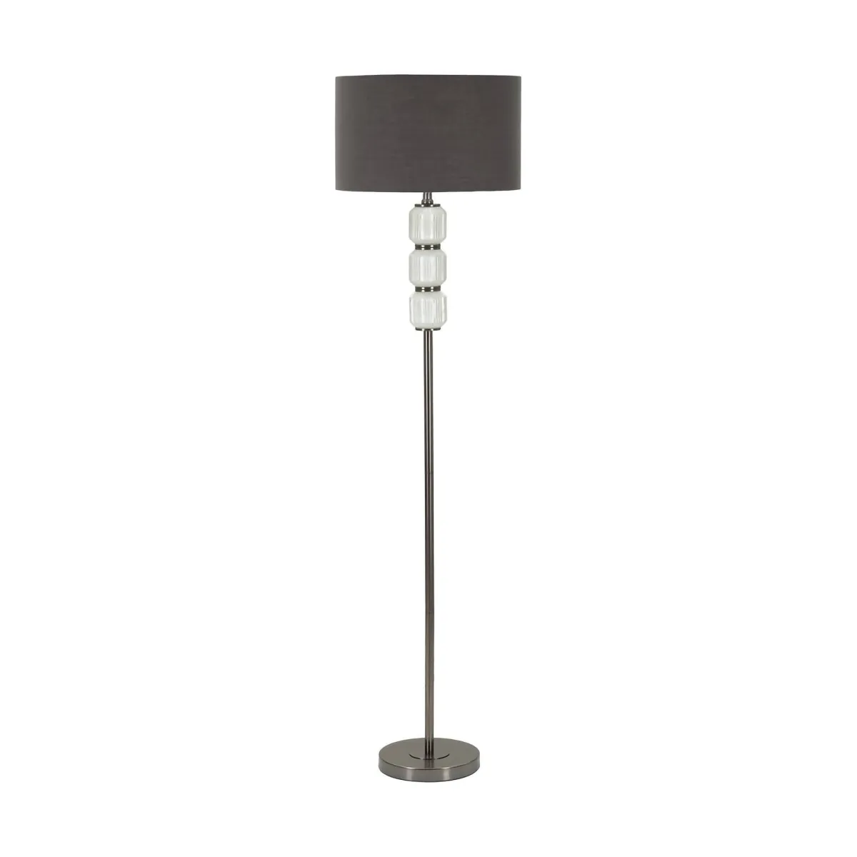 Lampade Da Terra > Dmora Lampada da terra Andevenno, 43x43 h163 cm, Bianco e Grigio Nero, Grigio