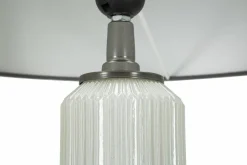 Lampade Da Terra > Dmora Lampada da terra Andevenno, 43x43 h163 cm, Bianco e Grigio Nero, Grigio