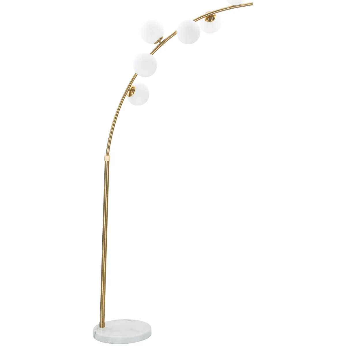Lampade Da Terra > Dmora Lampada da Terra Bianco Marmo oro Necessarie 6 Lampadine Attacco e14, Interruttore Pedaliera - Bale Oro, Bianco Marmo