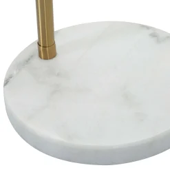 Lampade Da Terra > Dmora Lampada da Terra Bianco Marmo oro Necessarie 6 Lampadine Attacco e14, Interruttore Pedaliera - Bale Oro, Bianco Marmo