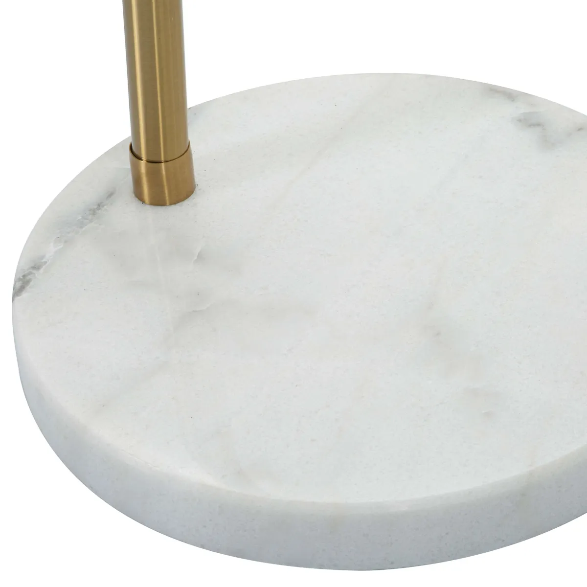 Lampade Da Terra > Dmora Lampada da Terra Bianco Marmo oro Necessarie 6 Lampadine Attacco e14, Interruttore Pedaliera - Bale Oro, Bianco Marmo