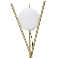 Lampade Da Terra > Dmora Lampada da Terra Bianco oro Necessaria 1 Lampadina Attacco e27, Interruttore Pedaliera - Fami Oro, Bianco