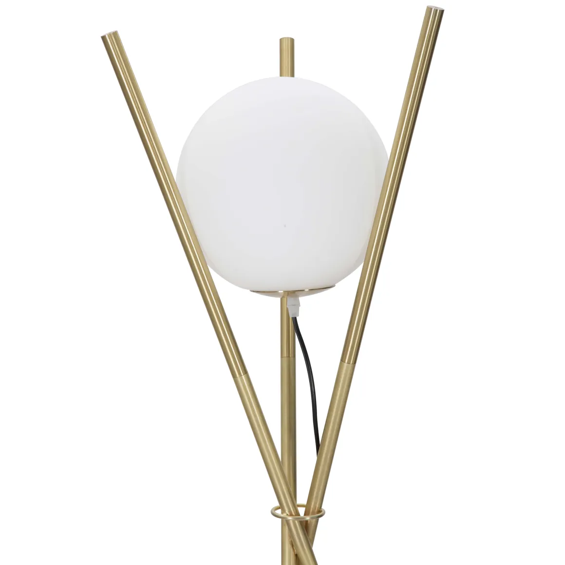 Lampade Da Terra > Dmora Lampada da Terra Bianco oro Necessaria 1 Lampadina Attacco e27, Interruttore Pedaliera - Fami Oro, Bianco