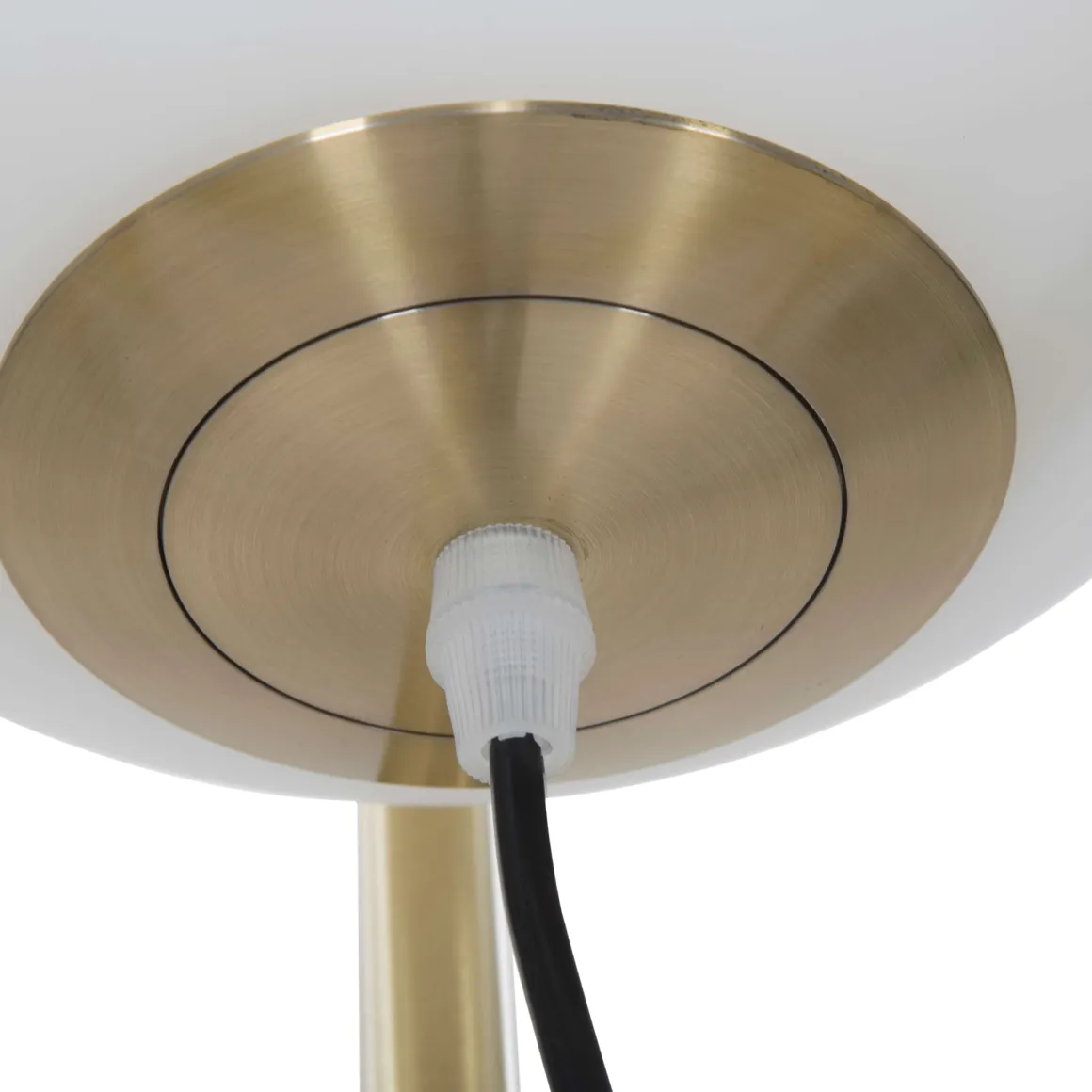 Lampade Da Terra > Dmora Lampada da Terra Bianco oro Necessaria 1 Lampadina Attacco e27, Interruttore Pedaliera - Fami Oro, Bianco