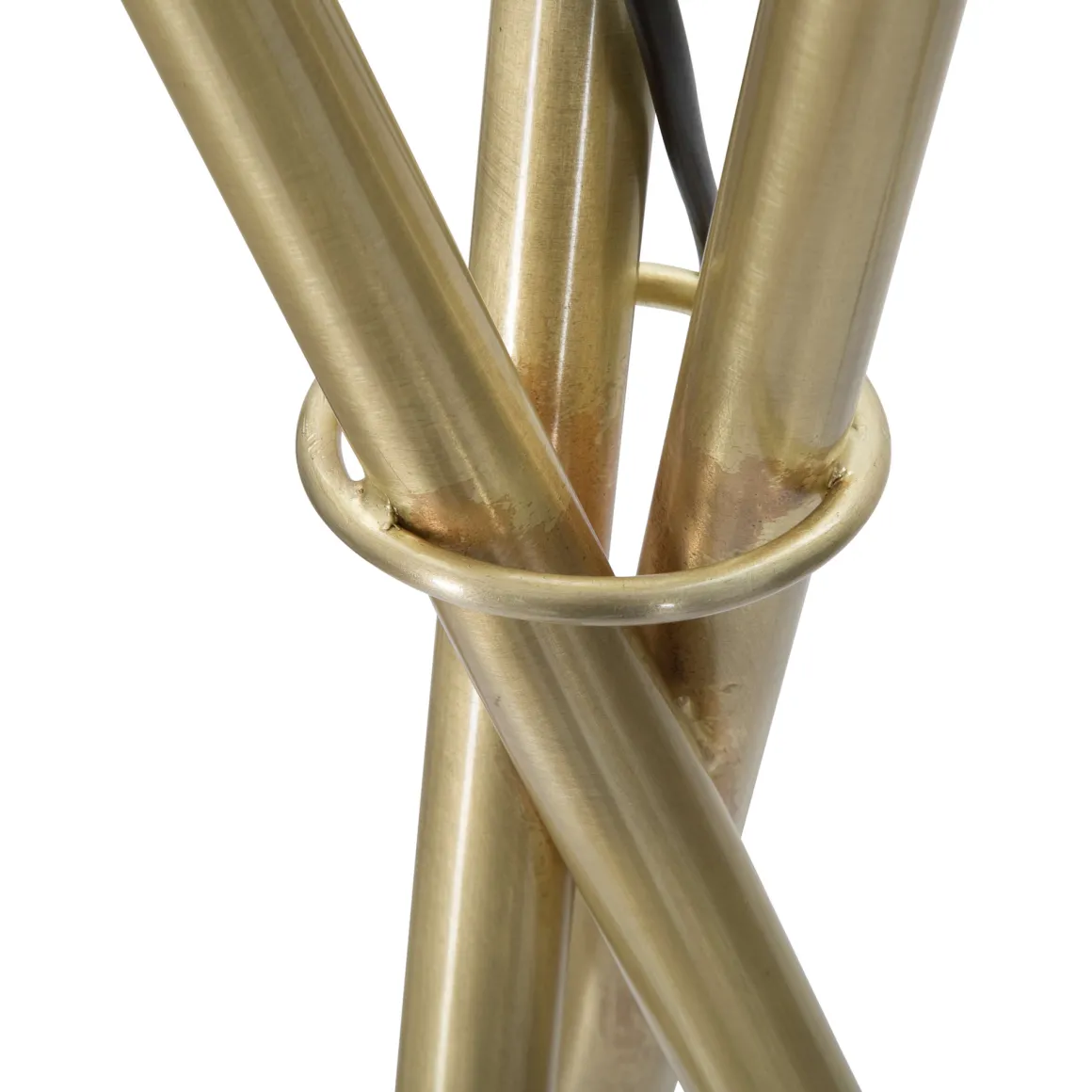 Lampade Da Terra > Dmora Lampada da Terra Bianco oro Necessaria 1 Lampadina Attacco e27, Interruttore Pedaliera - Fami Oro, Bianco
