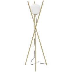 Lampada da Terra Bianco oro Necessaria 1 Lampadina Attacco e27, Interruttore Pedaliera - Douz
