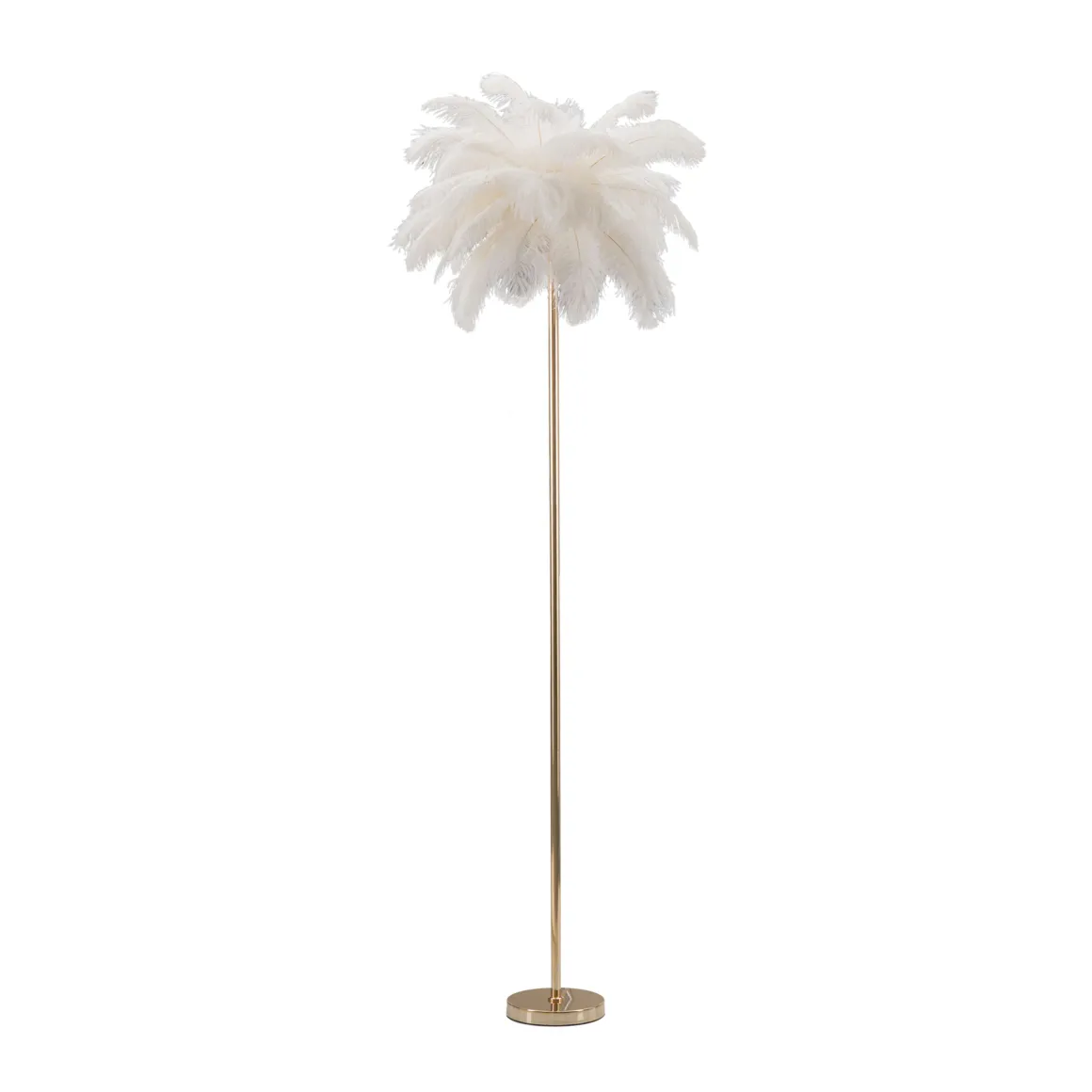 Lampade Da Terra > Dmora Lampada da Terra Bianco oro Necessarie 4 Lampadine Attacco e14, Interruttore Manuale - Antigu Oro, Bianco