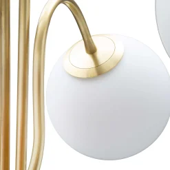 Lampada da Terra Bianco oro Necessarie 4 Lampadine Attacco e14, Interruttore Pedaliera - Famani