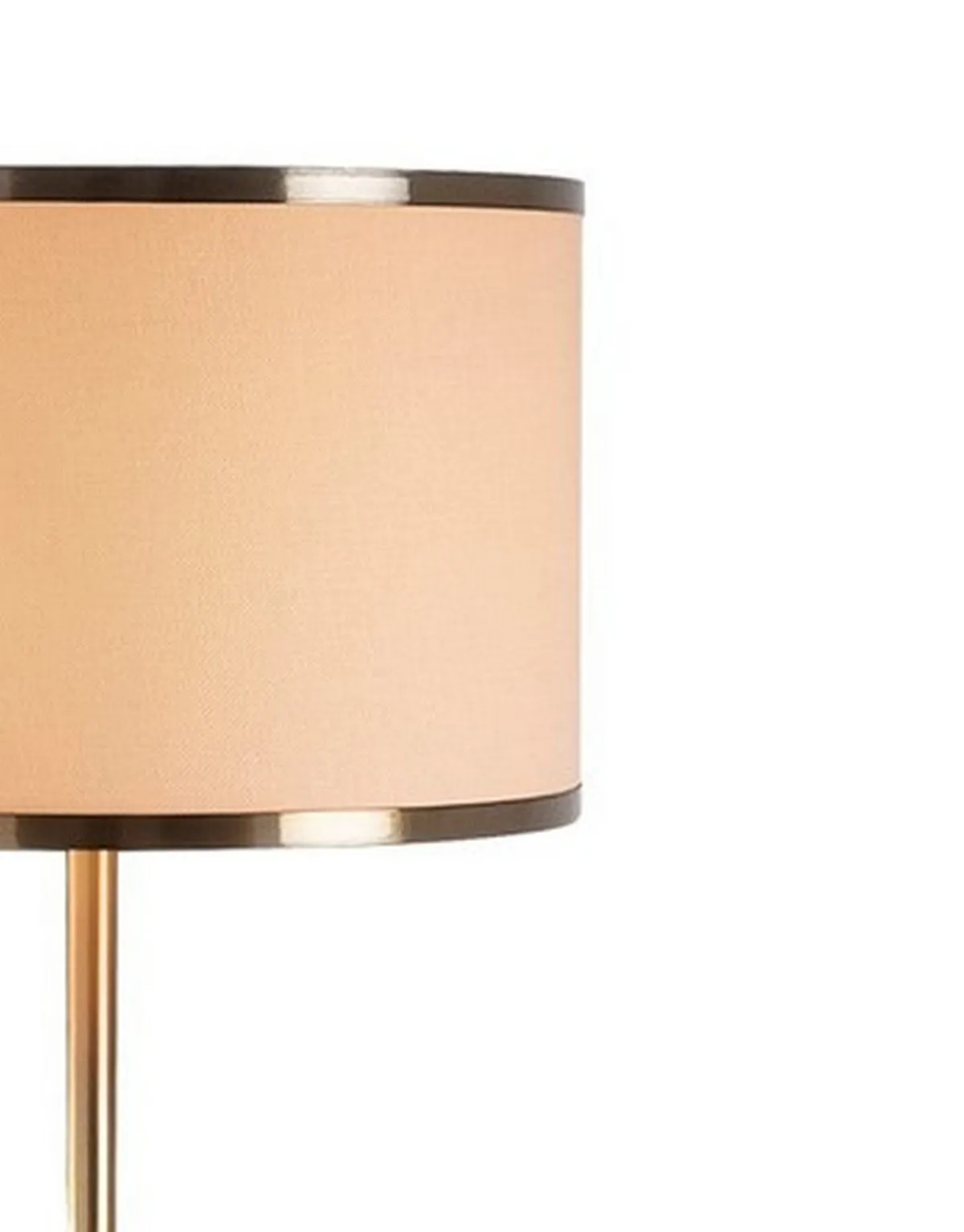 Lampade Da Terra > Dmora Lampada da Terra Bianco oro Panna Paralume Attacco e 27 max 40 w, Interruttore Connessione Diretta - Laviano Oro, Bianco Panna