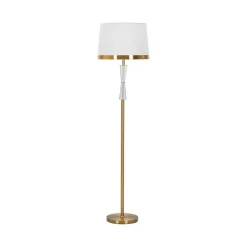 Lampada da terra Craquelure, 40x40 h153 cm, Bianco e Oro