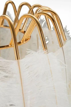 Lampada da terra Millefleur, 46x46 h147 cm, Bianco e Oro
