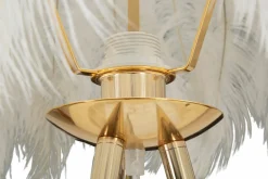 Lampada da terra Millefleur, 46x46 h147 cm, Bianco e Oro