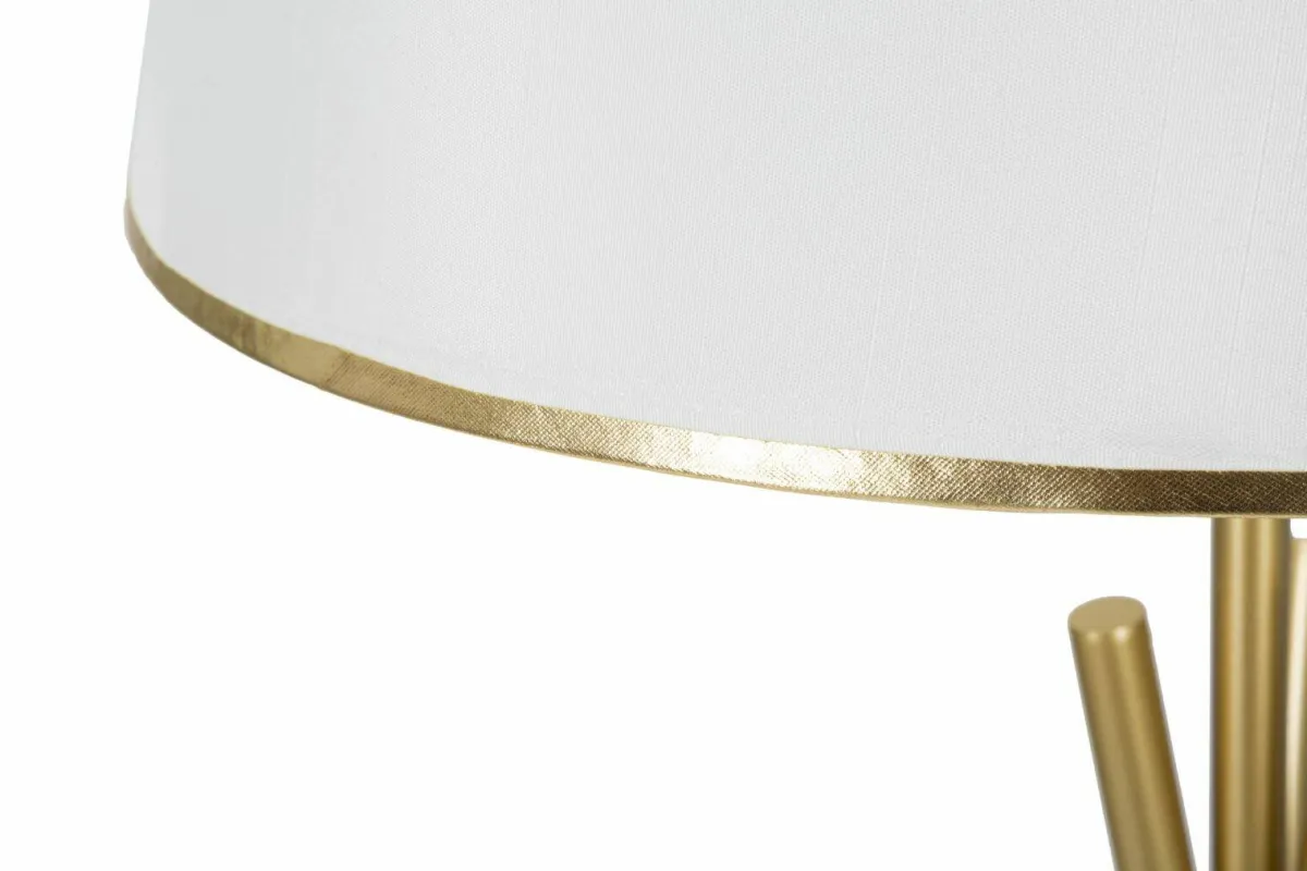 Lampade Da Terra > Dmora Lampada da terra Murales, 61x61 h154 cm, Bianco e Oro Oro, Bianco