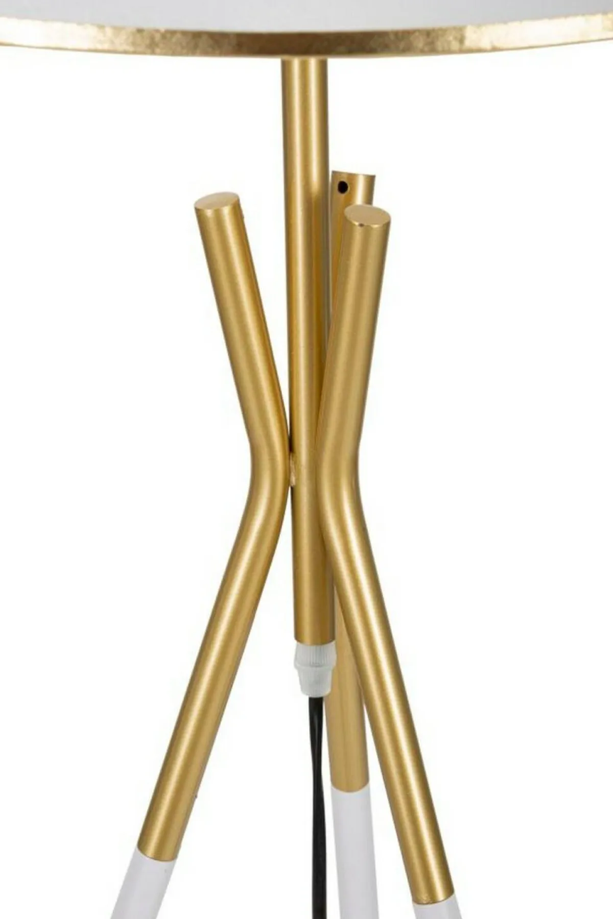 Lampade Da Terra > Dmora Lampada da terra Murales, 61x61 h154 cm, Bianco e Oro Oro, Bianco