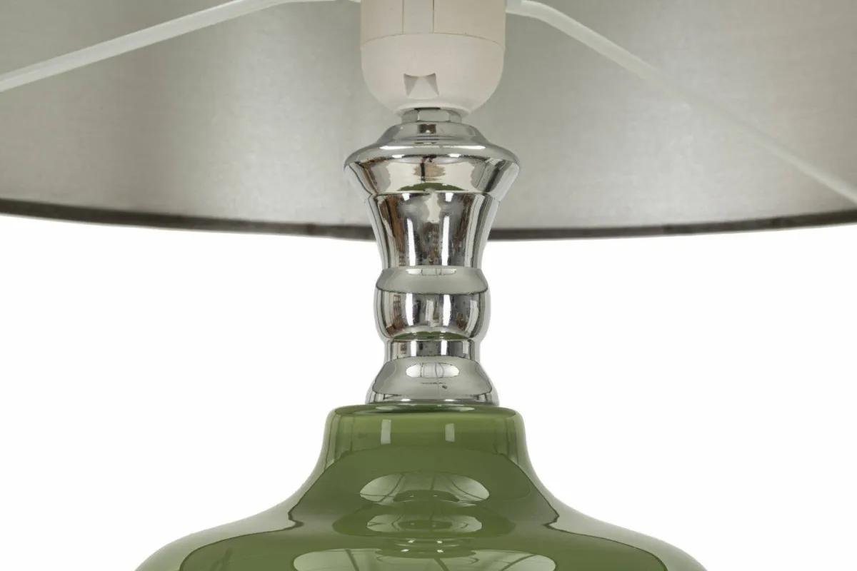 Lampade Da Terra > Dmora Lampada da terra Stiviere, 40x40 h160 cm, Verde e Grigio Nero, Verde