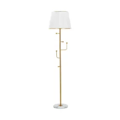 Lampada da terra Tano, 41x41 h173 cm, Bianco e Oro