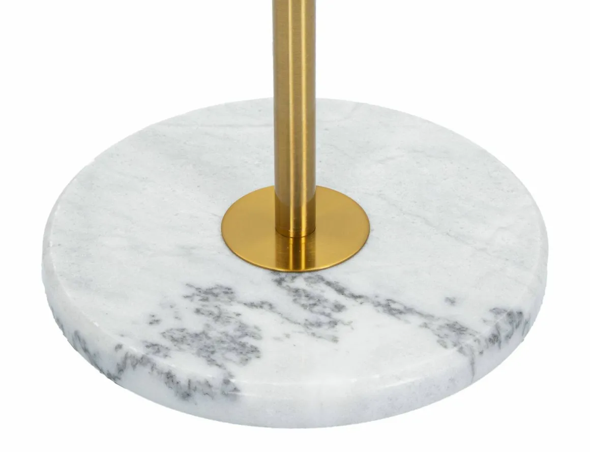 Lampada da terra Tano, 41x41 h173 cm, Bianco e Oro