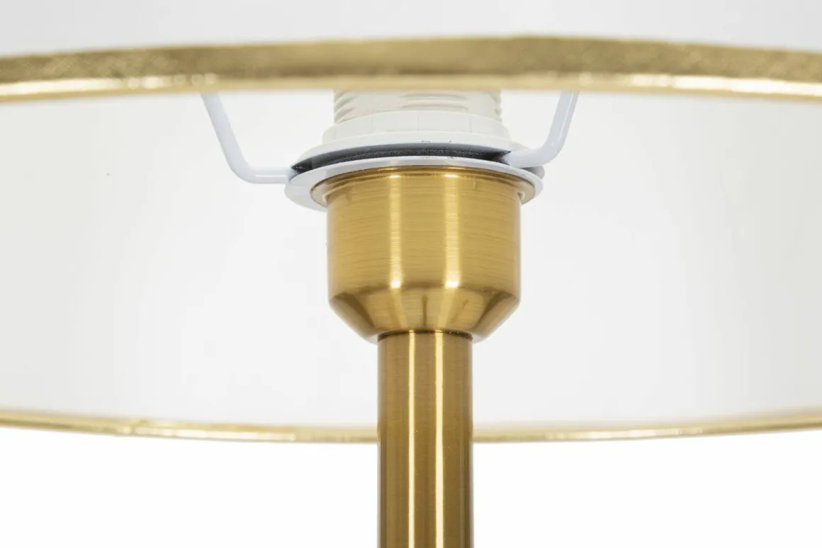 Lampada da terra Tano, 41x41 h173 cm, Bianco e Oro