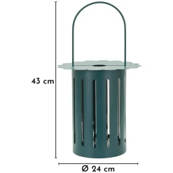 Lanterna Verde Ottanio Finitura Effetto Satinato Materiale Struttura in Vetro, Sfumatura Colore Struttura Ottanio - Garaleha