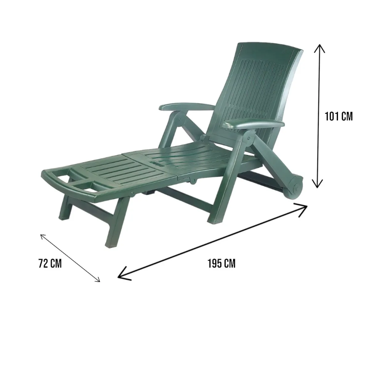 Outdoor > Dmora Lettino prendisole Adam, Cm 195x72h101, Verde