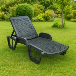 Lettino prendisole Alagaesia, 192x71h100 cm, Antracite