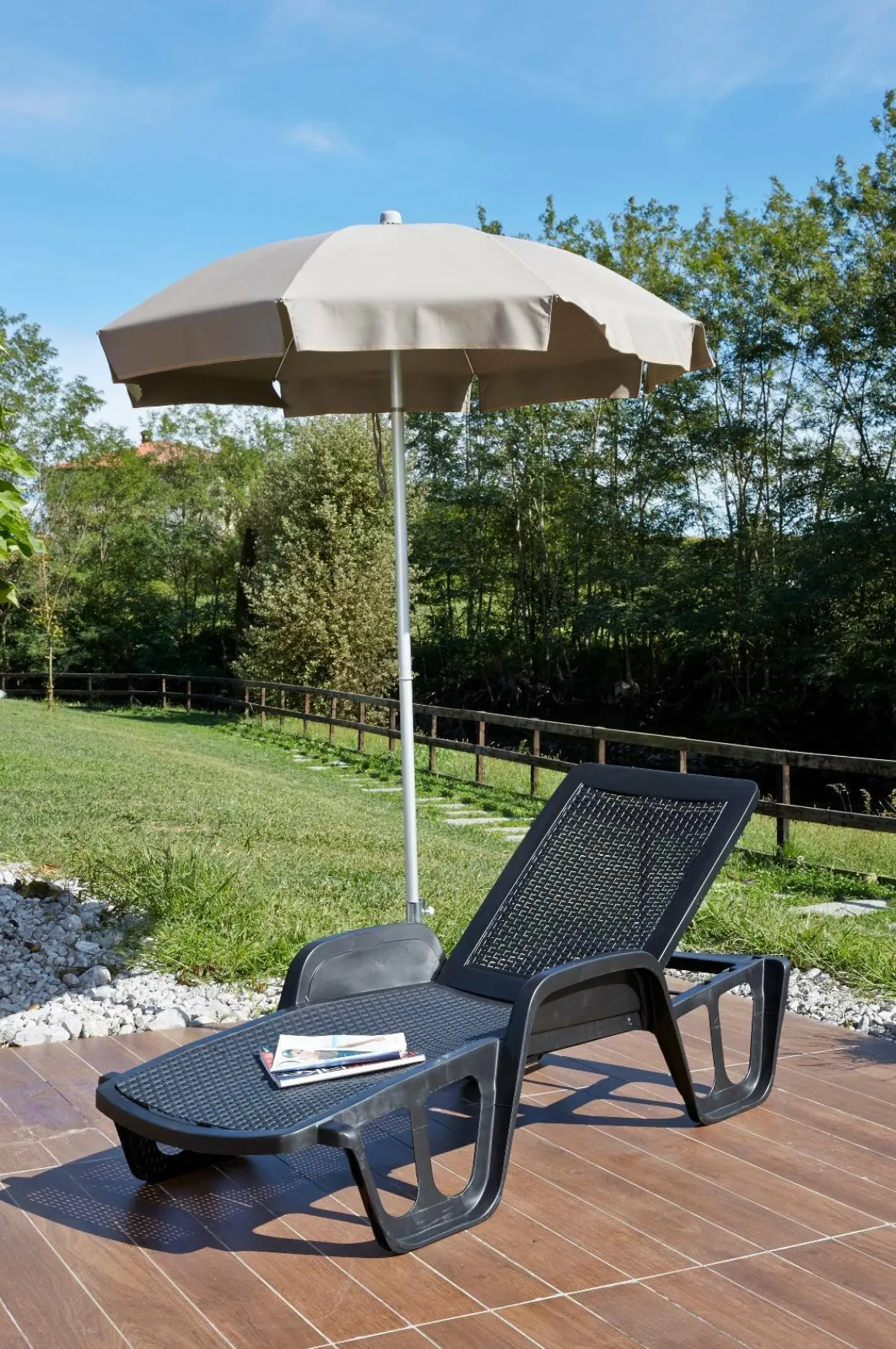 Lettino prendisole Alagaesia, 192x71h100 cm, Antracite