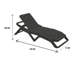 Lettino prendisole Anis, 192x72h100 cm, Antracite