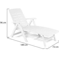 Sdraio > Dmora Lettino Prendisole Ruote Pieghevole 189x72x96h cm, Peso Supportato 120 kg Made in Italy - Noahs Bianco