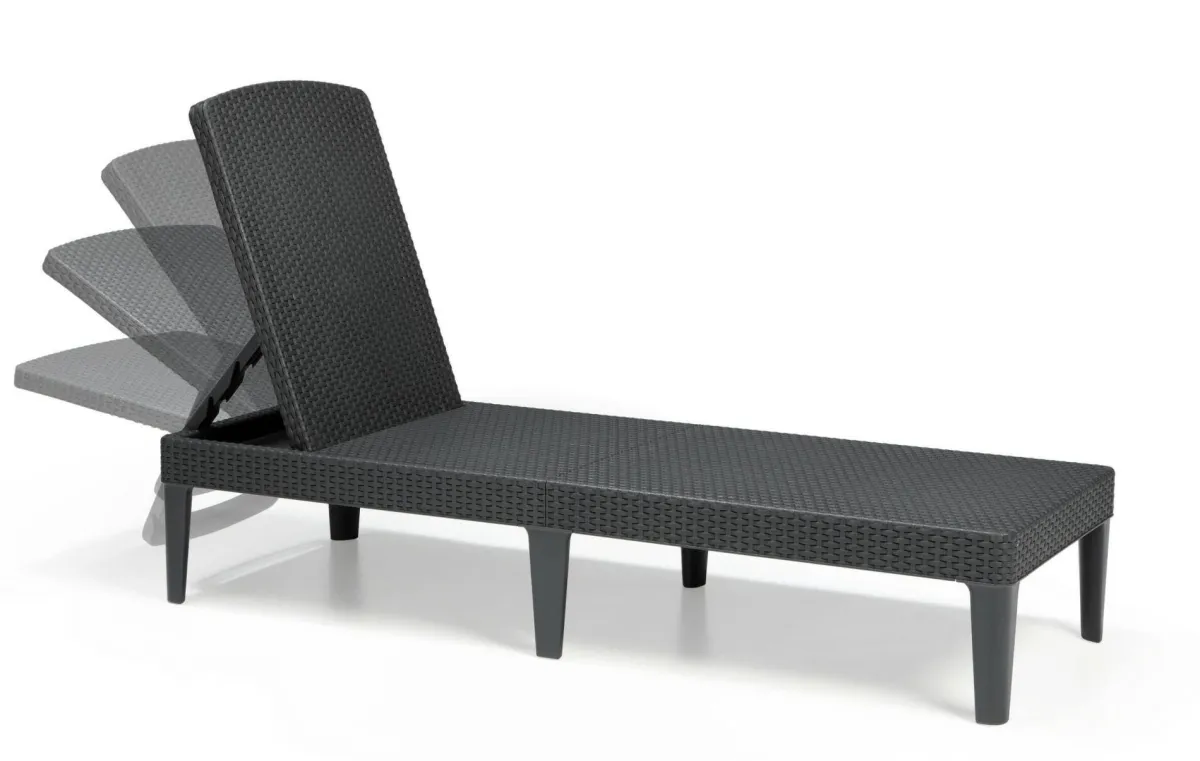 Sdraio > Dmora Lettino prendisole Glace, 188x58 h29 cm, Antracite Nero Antracite