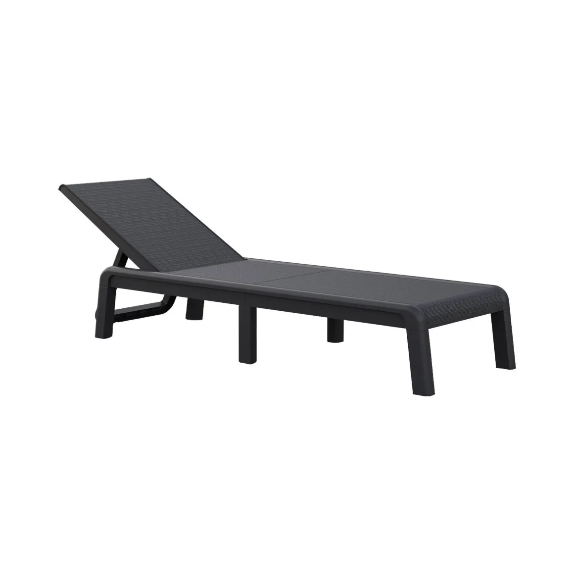 Lettino prendisole schienale regolabile 187x58cm antracite - Shawinigan