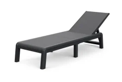 Lettino prendisole schienale regolabile 187x58cm antracite - Shawinigan