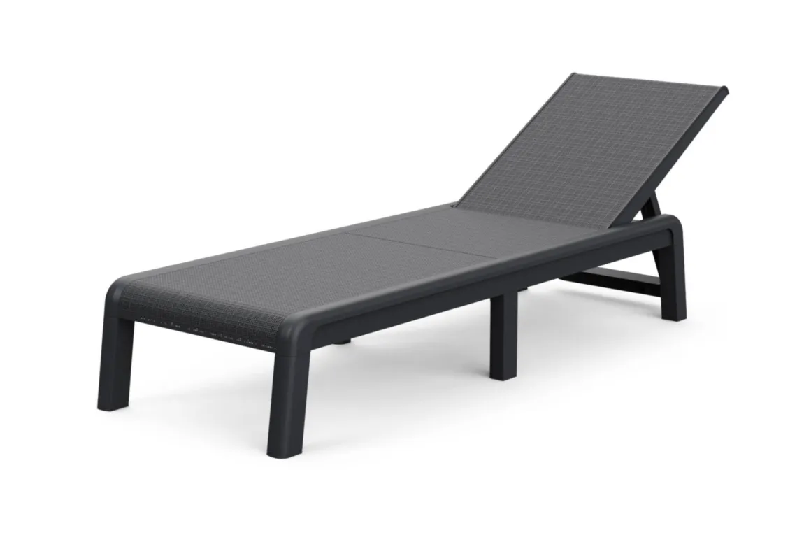 Lettino prendisole schienale regolabile 187x58cm antracite - Shawinigan