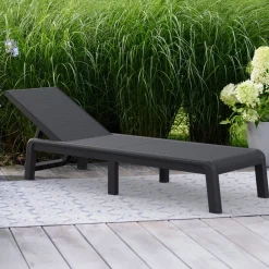 Lettino prendisole schienale regolabile 187x58cm antracite - Shawinigan