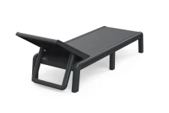 Lettino prendisole schienale regolabile 187x58cm antracite - Shawinigan