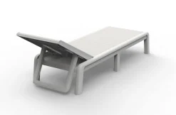 Lettino prendisole schienale regolabile 187x58cm bianco - Shawinigan