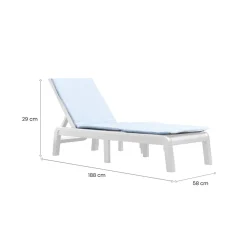 Sdraio > Dmora Lettino prendisole Shawinigan, 188x58 h29 cm, e Blu Bianco